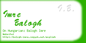 imre balogh business card